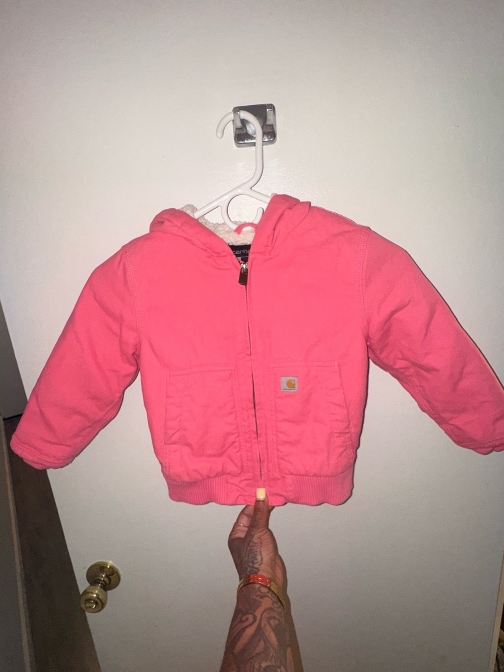 Carhartt Toddler Hooded Jacket in Bright Pink
